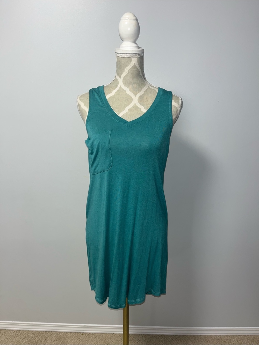 Z Supply Pocket Tank Dress Teal Size XS oversized- NWT